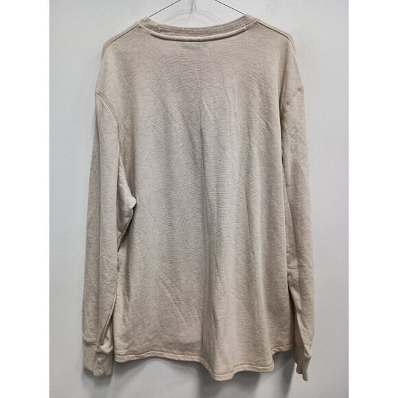 Puma Mens Sweatshirt Size Large Beige Pullover Chest Logo Activewear Loungewear - Picture 7 of 8